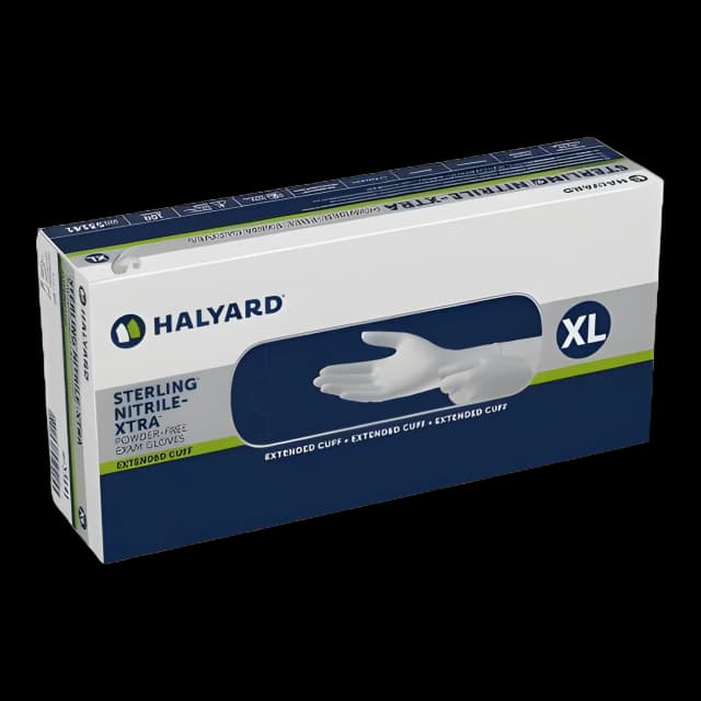 Exam Glove STERLING-XTRA® X-Large NonSterile Nitrile Extended Cuff Length Textured Fingertips Gray Chemo Tested