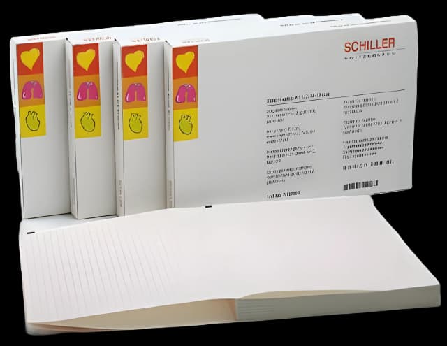 Diagnostic ECG Recording Paper Schiller™ Thermal Paper 8-1/2 X 11 Inch Z-Fold Red Grid