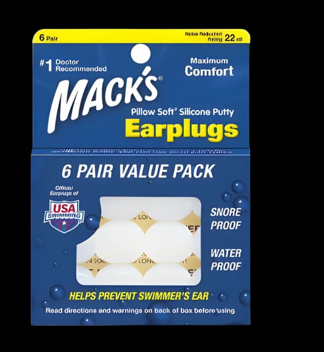 Ear Plugs Macks® Pillow Soft® Cordless One Size Fits Most Clear