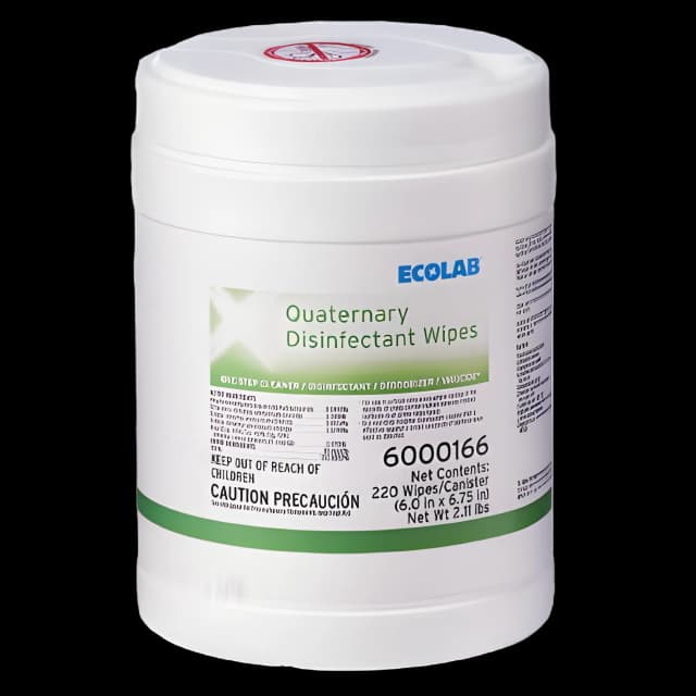 Ecolab® Surface Disinfectant Cleaner Premoistened Quaternary Based Manual Pull Wipe 220 Count Canister Scented NonSterile