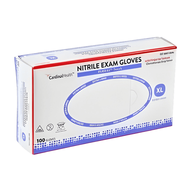 Cardinal Health FLEXAL Touch Nitrile Exam Gloves, Powder-Free, Extra Large, Blue, 3.1 MIL, Chemo Tested, 100 count/bx