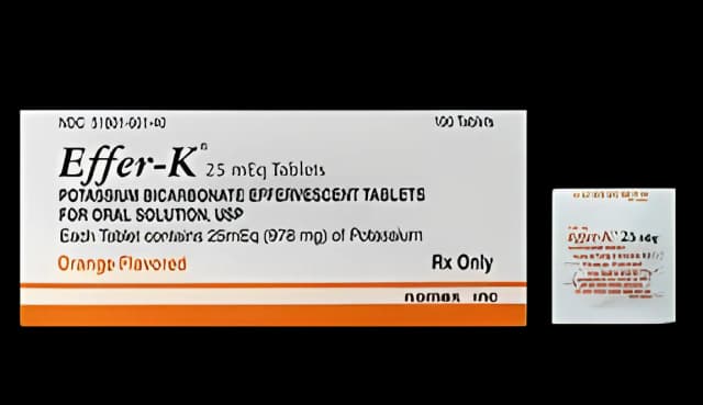Effer-K® Replacement Preparation Potassium Bicarbonate / Citric Acid 25 mEq Tablet Packet Orange Flavor 100 Tablets