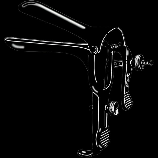 Laser Surgery Vaginal Speculum Sklar Black™ Graves NonSterile OR Grade Coated Stainless Steel Large Double Blade Duckbill Reusable Without Light Source Capability