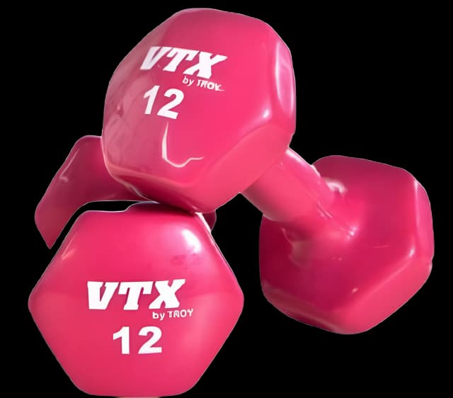 CanDo 12 lbs Hex Dumbbells for Therapy & Training