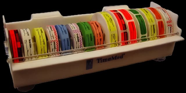 Label and Tape Dispenser PDC® 3-1/2 X 12-1/2 X 5-1/4 Inch Desktop Manual Pull White Plastic For use with Anesthesia Labels