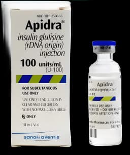 Apidra® Insulin Glulisine 100 U / mL Injection Multiple-Dose Vial 10 mL
