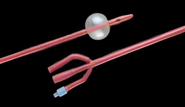Foley Catheter Bardex® I.C. 3-Way Standard Tip 30 cc Balloon 20 Fr. Red Rubber