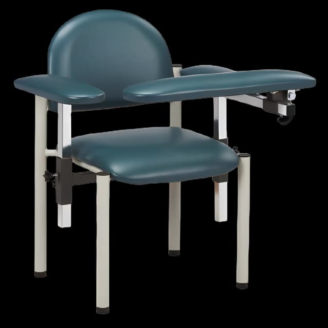 Blood Drawing Chair SC Series Padded Straight Flip Up Arm Gunmetal Gray - 6050-U - 1
