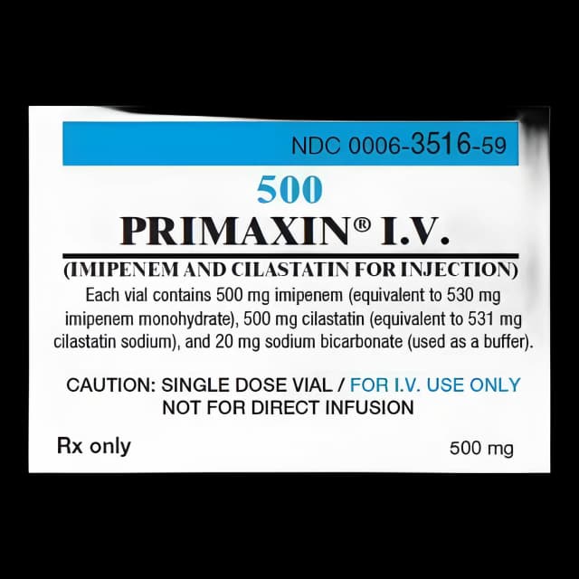 Primaxin® Imipenem / Cilastatin Sodium 500 mg - 500 mg Injection Vial 10 mL