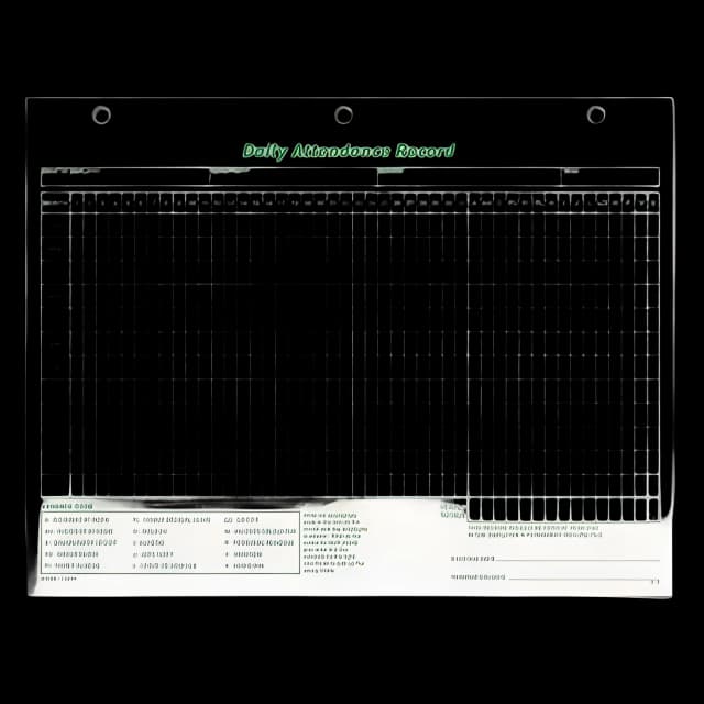 Daily Attendance Card, One-Part (No Copies), 11 x 8.5, 50 Forms Total