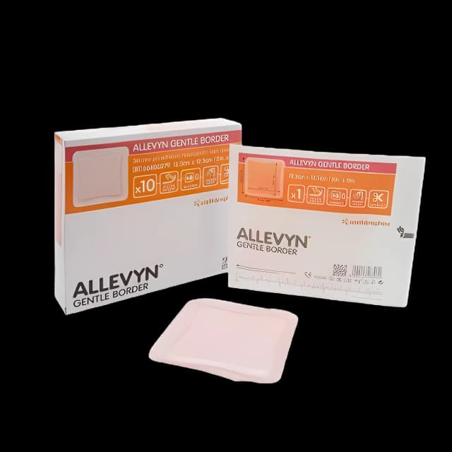 Foam Dressing Allevyn Gentle Border 5 X 5 Inch With Border Film Backing Silicone Gel Adhesive Square Sterile - 66800279