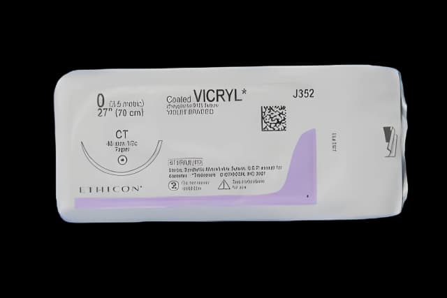 Absorbable Suture with Needle Coated Vicryl™ Polyglactin 910 CT 1/2 Circle Taper Point Needle Size 1 Braided - J353H