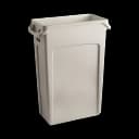 Trash Can Rubbermaid® Slim Jim® 23 gal. Rectangular Beige LLDPE Open Top - FG354060BEIG