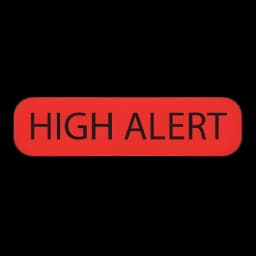 Pre-Printed Label MedVision® Warning Label Red Paper High Alert Black Alert Label 3/8 X 1-7/16 Inch