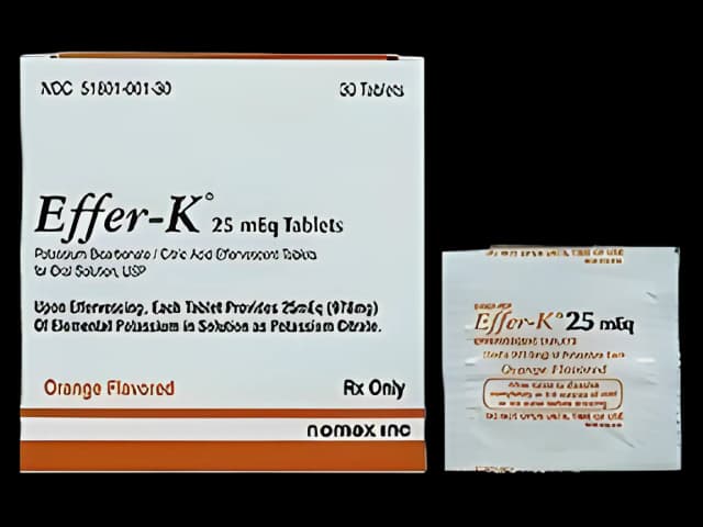 Effer-K® 25 mEq Orange Effervescent Potassium Tablets - 30 Pack