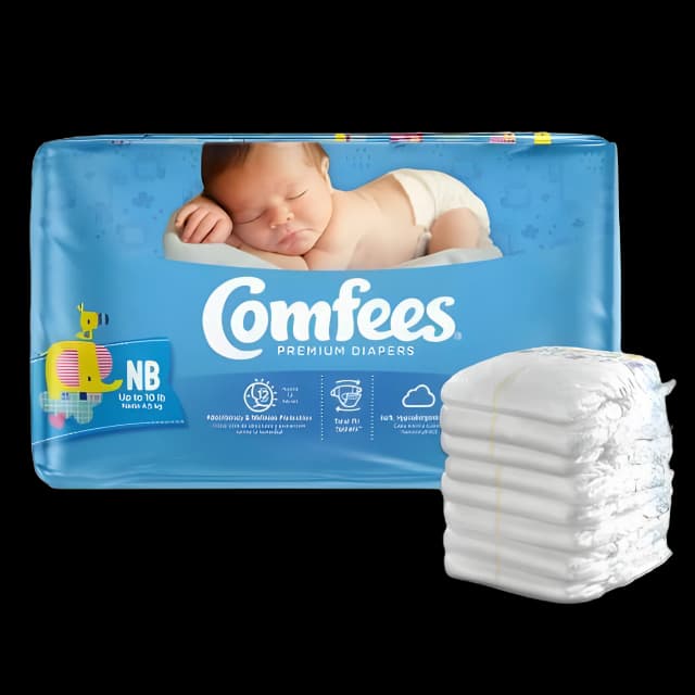 Unisex Baby Diaper Comfees® Newborn Disposable Moderate Absorbency