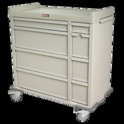 Medication Cart Standard Line Steel Body / Aluminum Drawers 45-3/4 H X 43 W X 23-1/2 D Inch Hammer Beige (Sand)