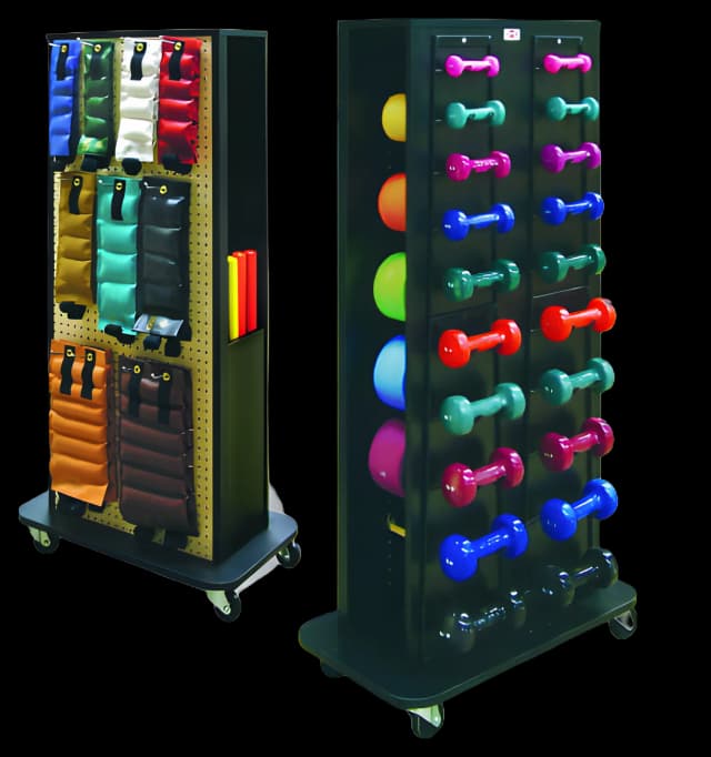 Storage Unit with Exercise Equipment 44 Piece Set with Mobile Unit Econo 1 to 10 lbs.