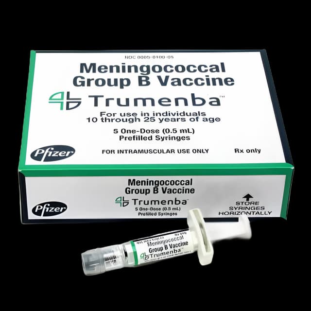 Trumenba® Meningitis Vaccine Indicated for People 10 Through 25 Years of Age Meningococcal Group B Vaccine 120 mcg / 0.5 mL Injection Prefilled Syringe 0.5 mL - 00005010005