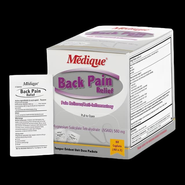 Back Pain Relief Medique® 580 mg Strength Magnesium Salicylate Tetrahydrate Caplet 80 Per Box