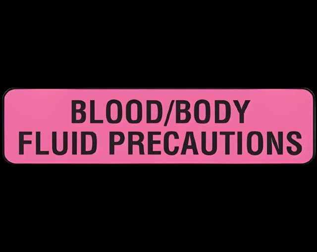 Pre-Printed Label Shamrock Laboratory Use Pink Vac BLOOD/BODY / FLUID PRECAUTIONS Black Lab / Specimen 5/16 X 1-1/4 Inch