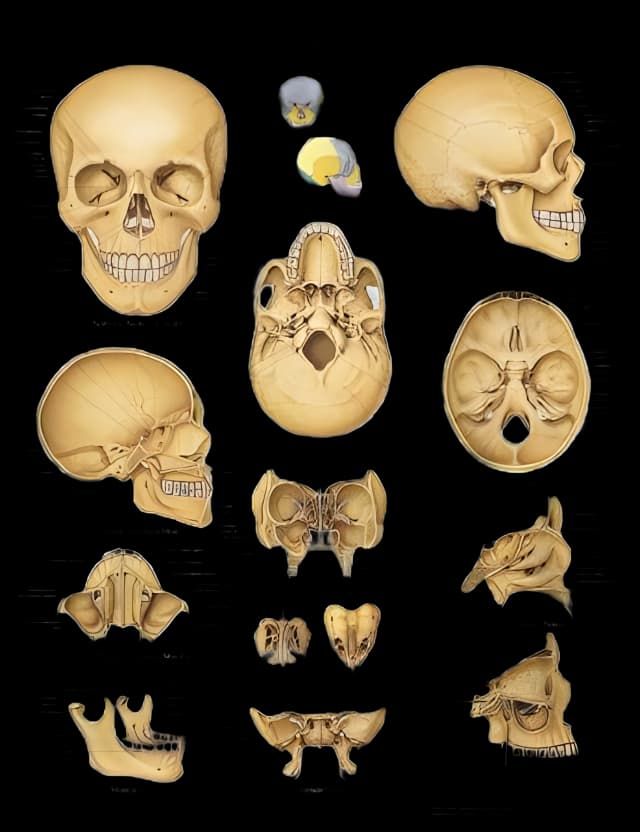 Anatomical Chart Human Skull 20 X 26 Inch Heavy Paper Grommets Laminated