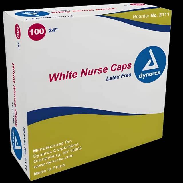 Bouffant Cap One Size Fits Most White Elastic Closure - 2111
