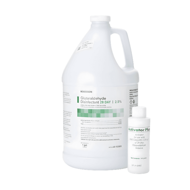 Glutaraldehyde High-Level Disinfectant McKesson 28 Day Activation Required Liquid 1 gal. Jug Reusable