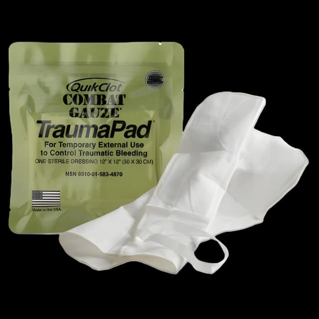 Hemostatic Dressing QuikClot Combat Gauze TraumaPad® 12 X 12 Inch 1 per Pack Sterile