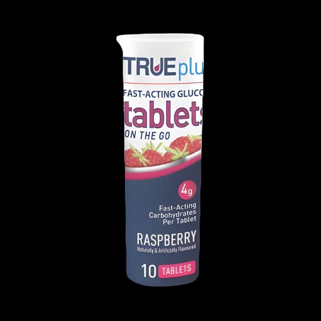 Glucose Supplement TRUEplus™ 10 per Bottle Chewable Tablet Raspberry Flavor