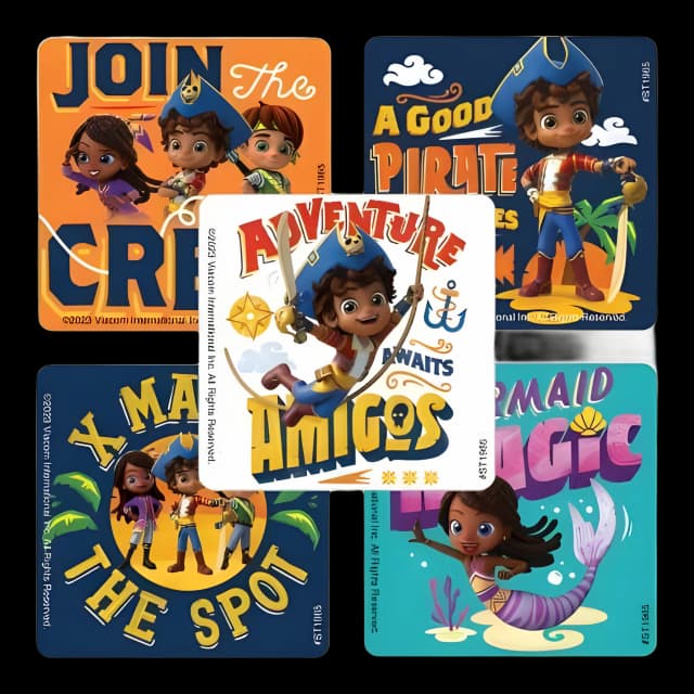 SmileMakers® 100 per Box Santiago Of The Seas Sticker 2-1/2 Inch
