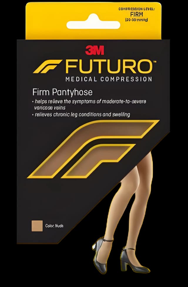 Compression Pantyhose 3M™ Futuro™ Waist High Medium Beige Closed Toe