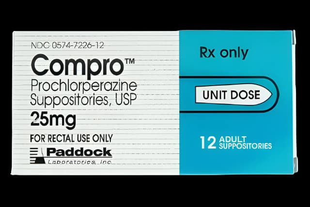 Compro® Prochlorperazine Maleate 25 mg Suppository Carton 12 Suppositories