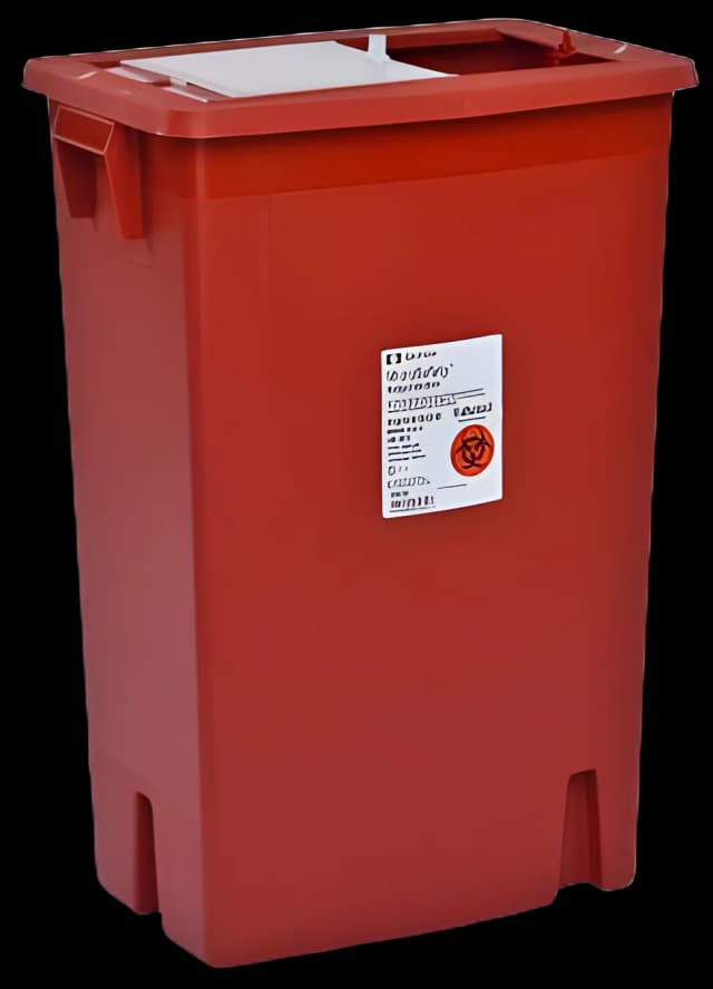 Sharps Container SharpSafety™ Red Base 17-1/2 H X 15-1/2 W X 11 D Inch Vertical Entry 8 Gallon - 8997SPG2