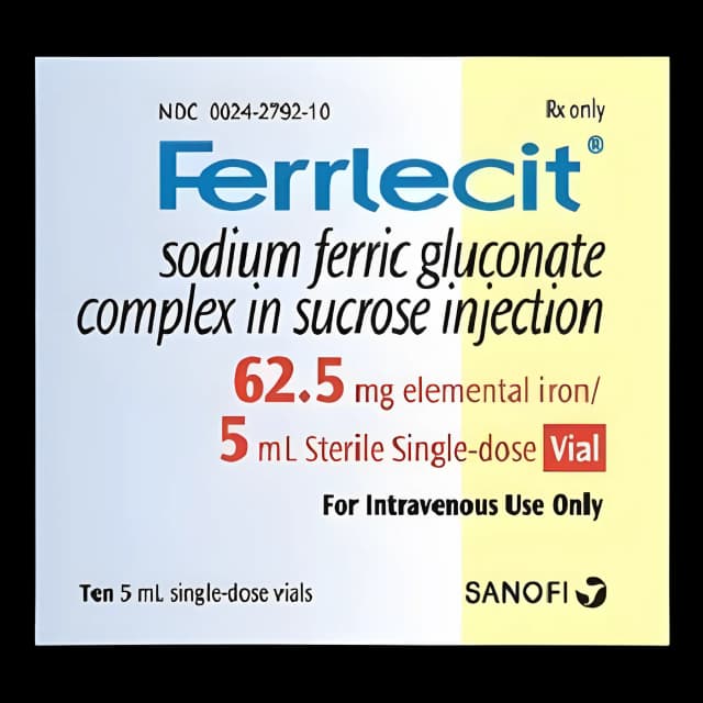 Ferrlecit® Sodium Ferric Gluconate / Sucrose 62.5 mg / 5 mL Injection Single-Dose Vial 5 mL