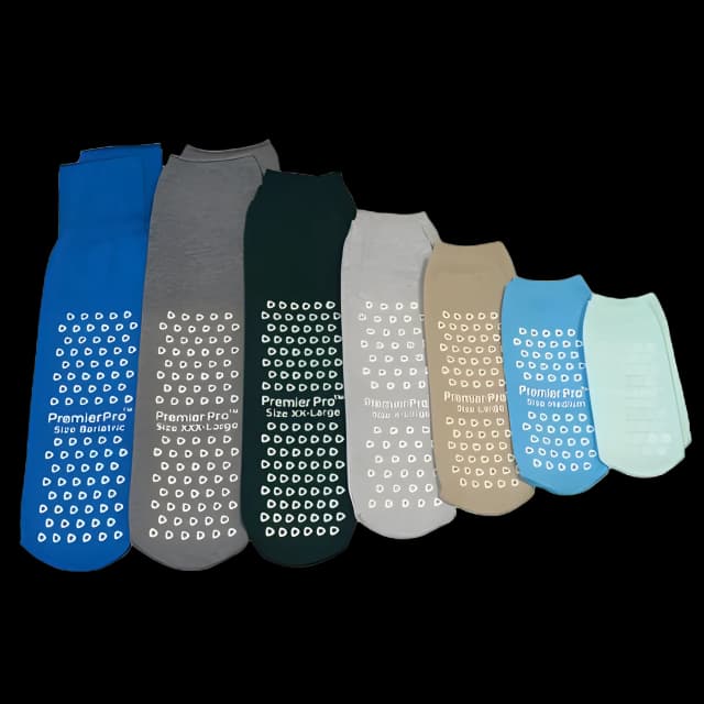 PremierPro™ Medium Slipper Socks - Skid-Resistant, Light Blue