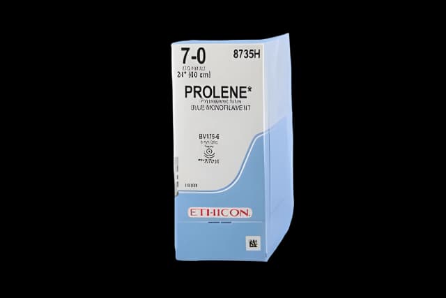 Nonabsorbable Suture with Needle Prolene™ Polypropylene BV175-6 3/8 Circle Taper Point Needle Size 7 - 0 Monofilament - 8735H
