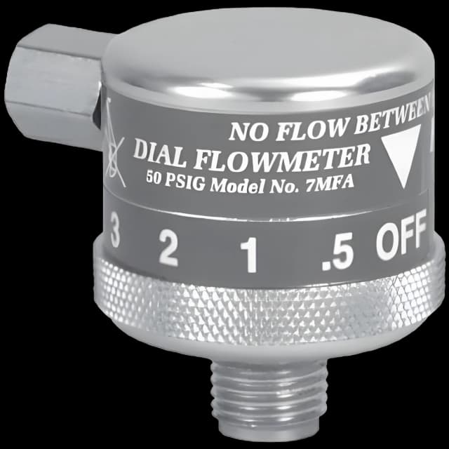 Precision Medical® Oxygen Flowmeter Dial 0 - 25 LPM 1/8 Inch NPT Female Connector