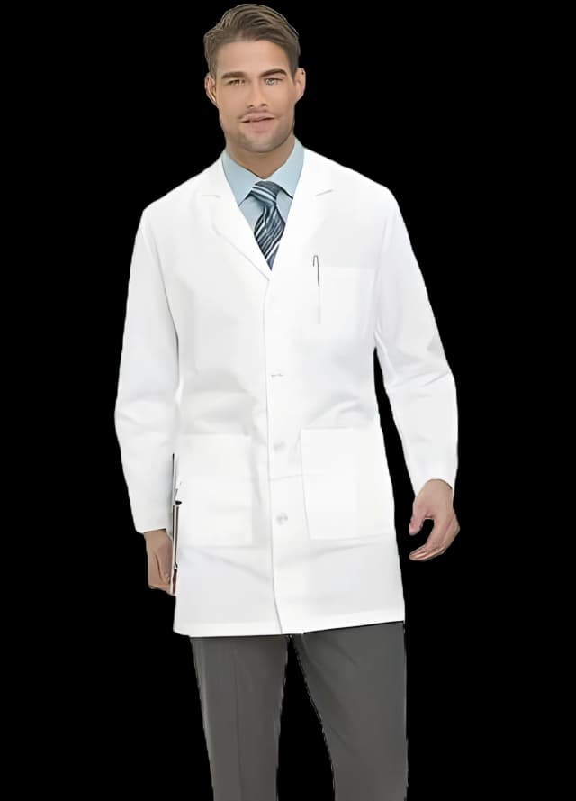 Lab Coat White Size 48 / Tall Mid Length 65% Polyester / 35% Cotton Twill Reusable
