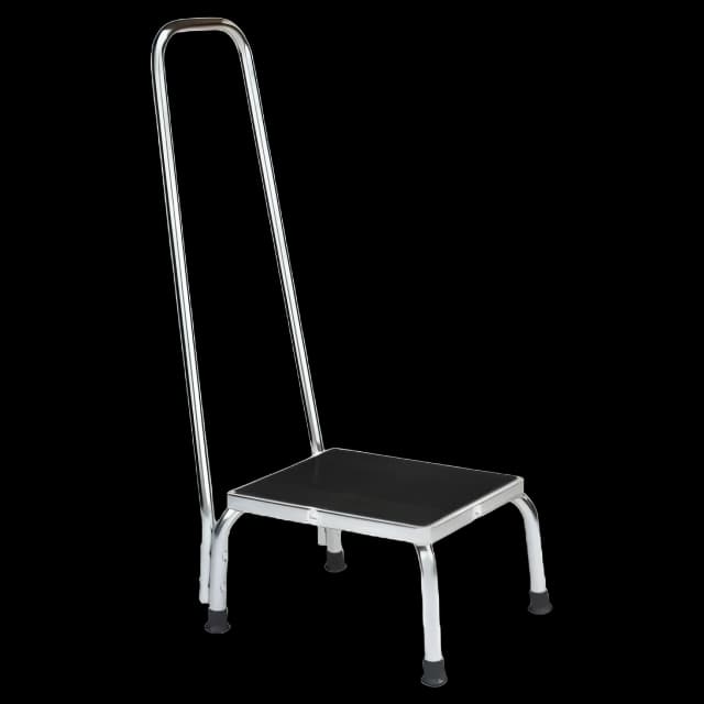 Step Stool with Handrail 1 Step Chrome Plated 9 Inch Step Height