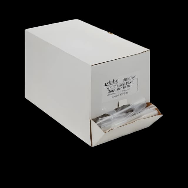 Globe Scientific Transfer Pipette 5 mL 0.25 mL Graduation Increments NonSterile