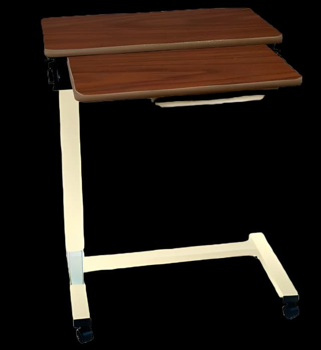 AmFab Split-Top Overbed Table - Gas Lift Adjustable