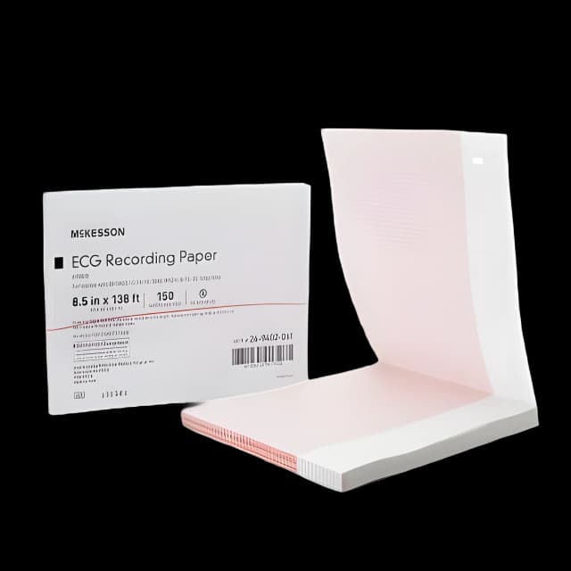 Diagnostic ECG Recording Paper McKesson Thermal Paper 8-1/2 Inch X 138 Foot Z-Fold Red Grid - 26-9402-061