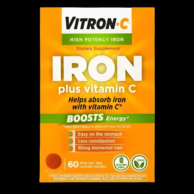 Multivitamin Supplement Vitron-C® Ascorbic Acid / Iron 125 mg - 65 mg Strength Tablet 60 per Bottle