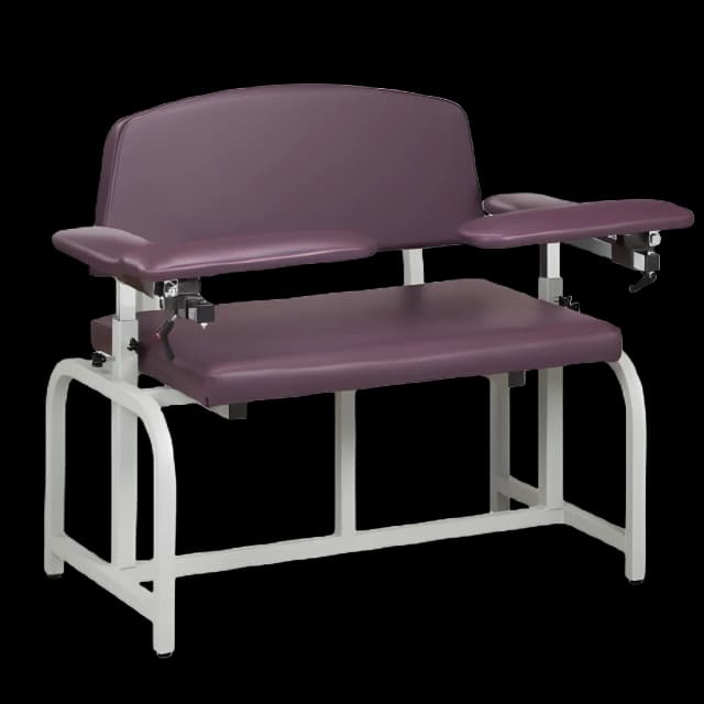 Blood Drawing Chair Lab X Series Bariatric Padded Flip Up Arm Gunmetal Gray - 66000B-3GM