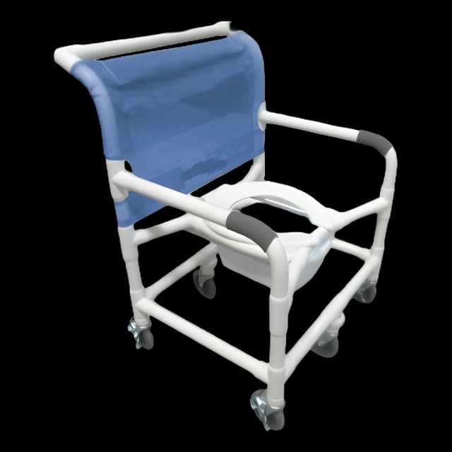 Shower Chair MJM International Fixed Arms PVC Frame Mesh Backrest 600 lbs. Weight Capacity