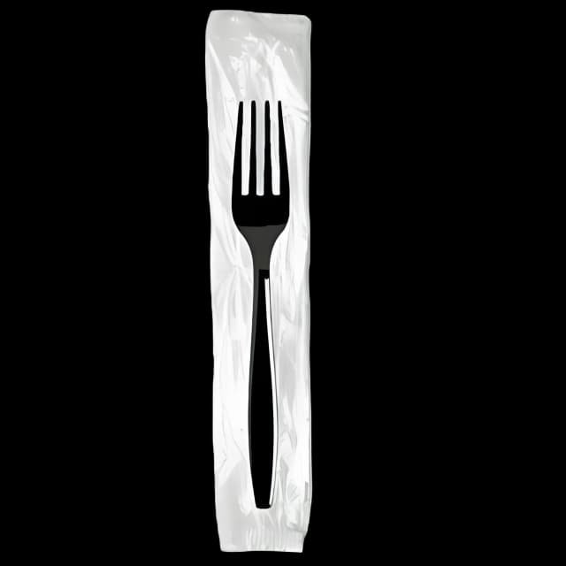 Individually Wrapped Heavyweight Forks, Polystyrene, Black, 1,000/Carton