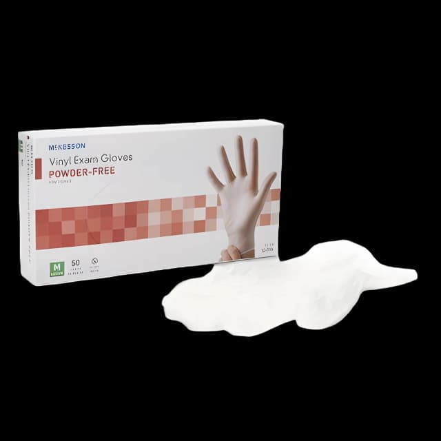 Exam Glove McKesson Confiderm® Medium NonSterile Vinyl Standard Cuff Length Smooth Clear Not Rated
