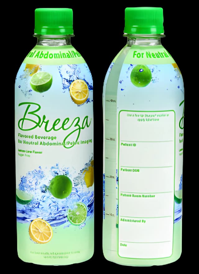 Breeza Lemon Lime Imaging Drink 500mL - Beekley Medical