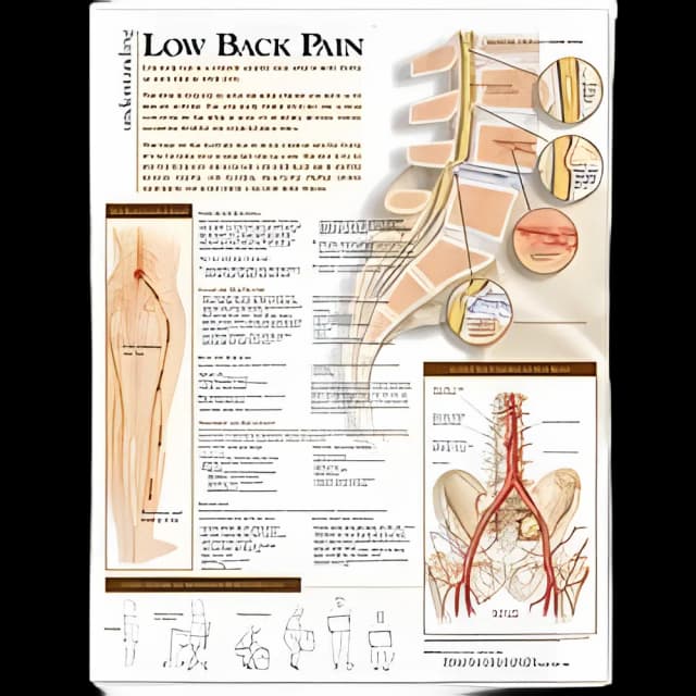 Anatomical Chart Understanding Low Back Pain 20 X 26 Inch Heavy Paper Grommets Laminated